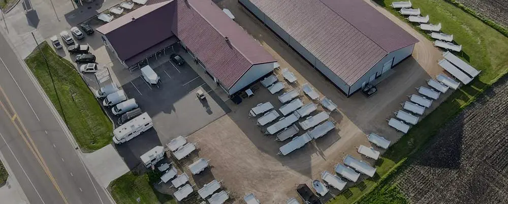 Aerial photo of Stoufers Auto, Trailer, Golf Car Sales in Minnesota